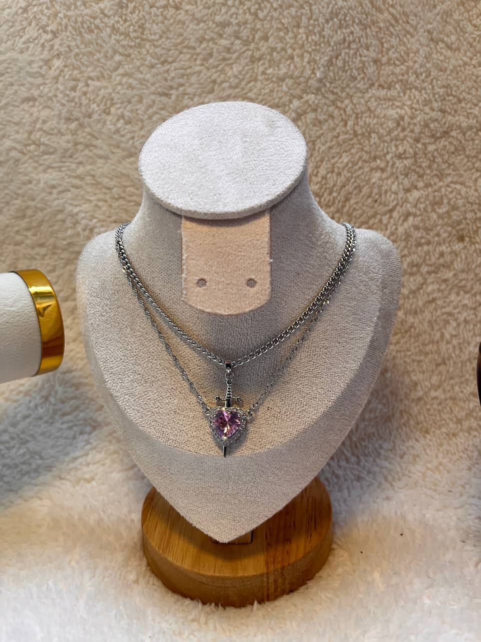 Collar Corazón Espada + Caja Regalo